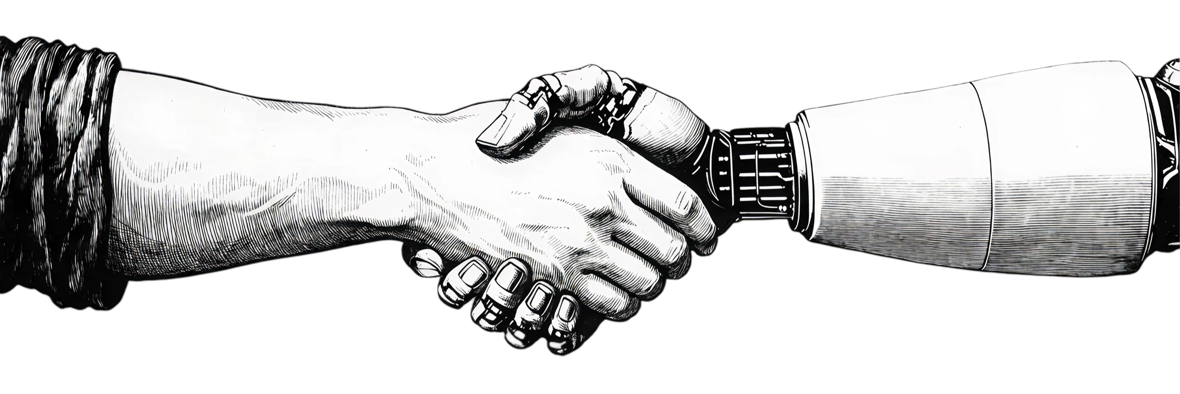 AI and Human handshake illustration