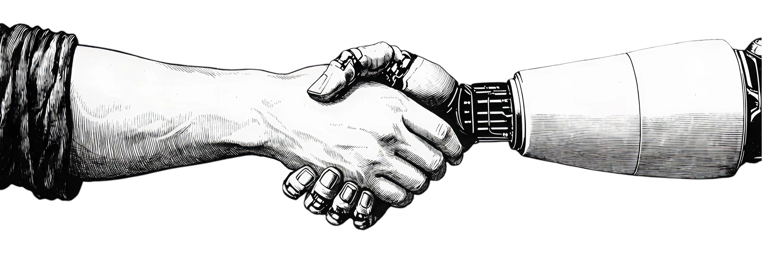 AI and Human handshake illustration